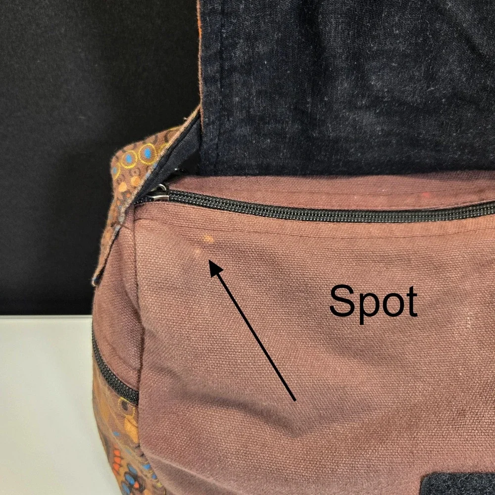 Himalaya Handmade Messenger Bag Brown Embroidered Cotton Boho Festival Nepal